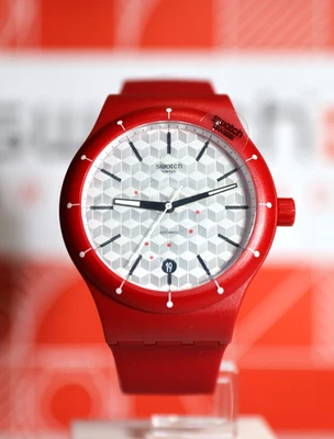 Limited Swiss Made Swatch Automatic Sistem 51 SISTEM CORRIDA Red Polka Dot 42MM - Image 1 of 4