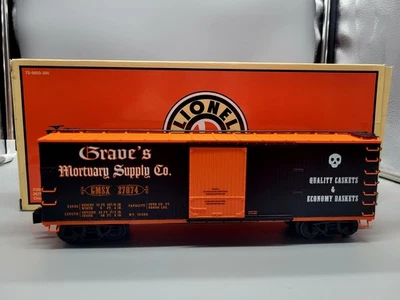 LIONEL TRAINS HALLOWEEN GRAVE'S MORTUARY DOUBLE SHEATHED BOXCAR O GAUGE 6-27874 - Image 1 of 4