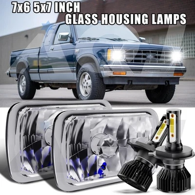 Kit de faros LED de haz alto DRL 2 piezas para Chevrolet S10 1982-1989 5x7 7X6" Foto 1 de 4
