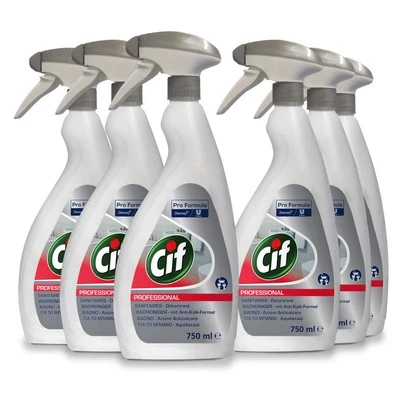 Cif Professional Bathroom Cleaner With Anti-kalk-formel Sprüflasche 6x0, 75L - Image 1 of 4