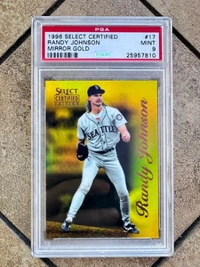 Espejo dorado certificado Select Randy Johnson 1996/30 PSA 9 Mariners Salón de la fama - Imagen 1 de 2