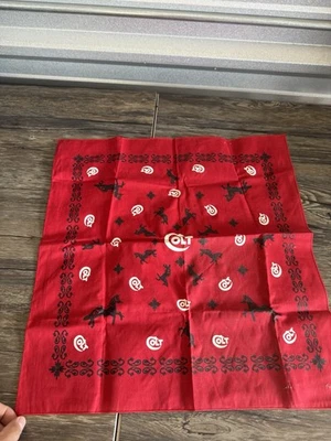 Vtg Colt Revolver Bandana Super Rare !! Red Excellent - Image 1 of 4