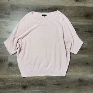 Quince Lightweight Cotton Cashmere Link-Stitch Dolman Sweater Pink Size XL - Picture 1 of 8