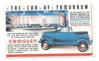 Vintage 1939 Ny Worlds Fair Postcard The Car Of Tomorrow Crosley Car & Appliance