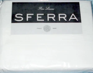 Sferra Leonardo King 4 piezas. Juego de Sábanas Italianas Hiladas Blanco Algodón Percal Nuevo - Imagen 1 de 7
