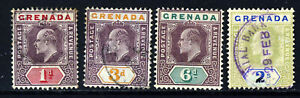 GRENADA KE VII 1904-6 A Wmk Multiple Crown CA Group SG 68 to SG 74 MINT & VFU