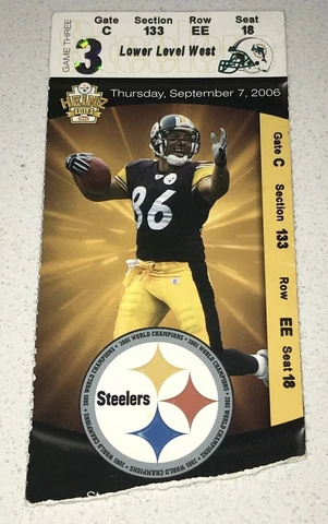 9/7/06 Dolphins NFL Pittsburgh Steelers Game Used Ticket Stub Batch Brown TD Cover