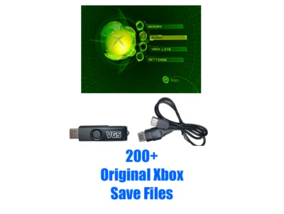 200+ Original Xbox Save Files on USB with Cable Adapter Action Replay Saves - Image 1 of 2