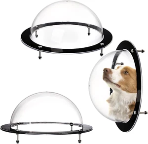 2 Pack Dog Fence Window, 12.4 x 4.9 Inch Clear Pet Dome, Round, Clear, Durable - Bild 1 von 12