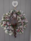 Christmas Scandi Rag Wreath Natural/Cream/Red/Green/Jute Xmas Tree/ Bells