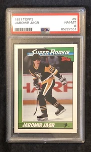 1991-92 O-Pee-Chee #9 Jaromir Jagr PSA 8 NM-MT Pittsburg Penguins - Picture 1 of 2