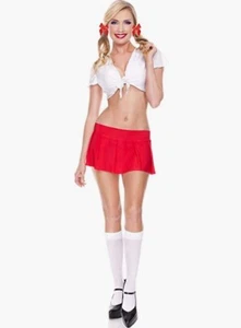 School Girl Pleated Skirt - Red - Devil - Costume - Adult Teen - 2 Sizes - Picture 1 of 3