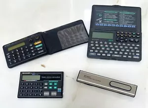 Sharp - Vintage Calculators - Lot Of 4 - Electronic, Travel, Memo, Schedule - Picture 1 of 4