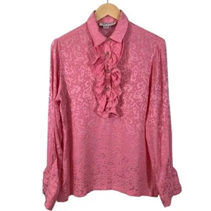 Vintage GIVENCHY Style Women's Silk Blouse Size 10 Made in KOREA Flaw - Picture 1 of 9