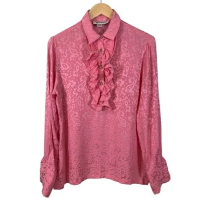 Vintage GIVENCHY Style Women's  Silk Blouse Size 10 Made in KOREA Flaw - Image 1 of 4