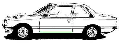 Reparaturblech - Untertürblech links für Opel Commodore C und Opel Rekord E - Bild 1 von 4