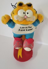 Vintage Garfield on Skateboard Plush 10" 'Life in the Fast Lane', Dakin. 