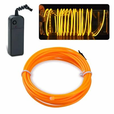Neon LED Lights Glow EL Wire String Strip Rope Tube Decor Car Party + Controller - Image 1 of 4
