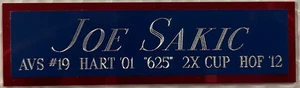 JOE SAKIC NAMEPLATE AUTOGRAPHED SIGNED HOCKEY STICK JERSEY PUCK PHOTO AVALANCHE - Picture 1 of 4