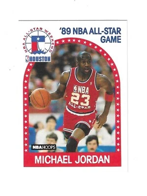 Tarjeta de juego Michael Jordan 1989-90 NBA Hoops All Star # 21 Chicago Bulls Foto 1 de 2