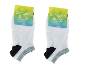 Big Girls Socks Campton & Co Big Girl Socks Size 9-11 /2 Pairs White - Picture 1 of 2