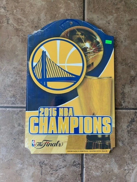 Golden State Warriors 2015 NBA Champions Wood Banner Plaque Sign New NWT Decor - Image 1 of 1