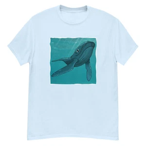 Whale Nautical Summer Men's Classic Tee Regular Through 3XL - Picture 1 of 3