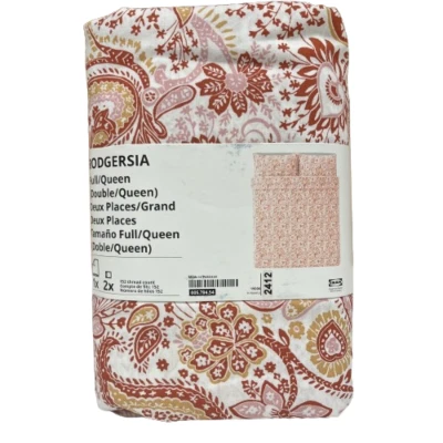 Nuevo juego de funda nórdica IKEA RODGERSIA completo/doble/queen rosa/blanco 005.794.54 Foto 1 de 4
