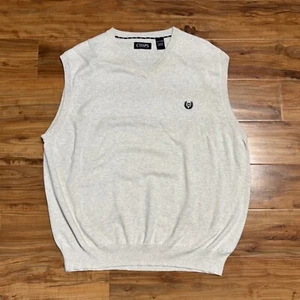 Chaps Cream Sweater Vest Sleeveless Knit V-Neck Casual Layering Mens XXL - Picture 1 of 4