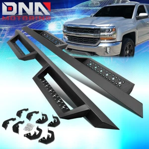 For 2007-2019 Sierra Silverado Crew Cab 4.5" Step Nerf Bar Running Board Black - Picture 1 of 9