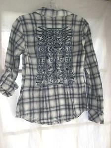 Guess jeans concert western shirt snap pocket plaid XS The Six Rush May 3 2008 - Picture 1 of 4