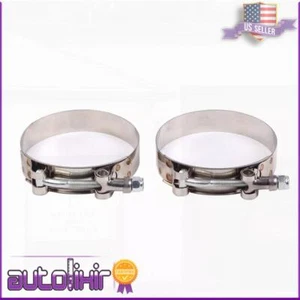 2 x  2.75" - 2.5" Stainless Steel T-Bolt Clamp for Intake Turbo Coupler Hose - Picture 1 of 7