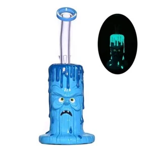 3D Glass Bong 9.5'' Glow in the Glow Clay Honeycomb Hookah Water Pipe Handmade - Picture 1 of 7