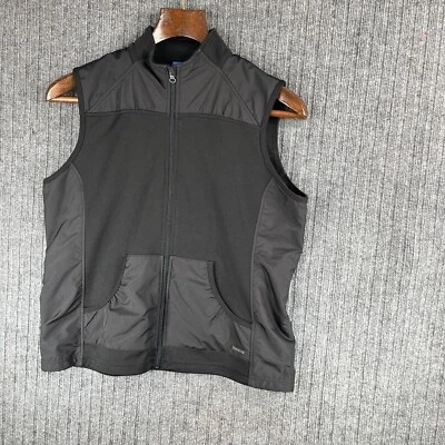 Charles River 服装背心女式 XL 黑色标志模拟领口袋全拉链 — 第 1/4 张图片