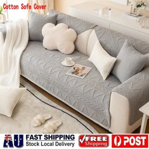 Quilte Cotton Sofa Cover Protector L Shape 1/2/3/4 Seats Sofa Slipcover Antislip - Picture 1 of 11