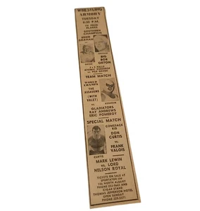 Vtg 60's Wrestling at the Armory Tampa FL Newspaper Print AD 1963 Bob Orton Rare - Picture 1 of 5