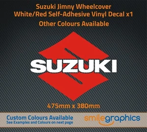Suzuki Jimny Red/White Wheelcover Sticker decal - Other colours available - Picture 1 of 2