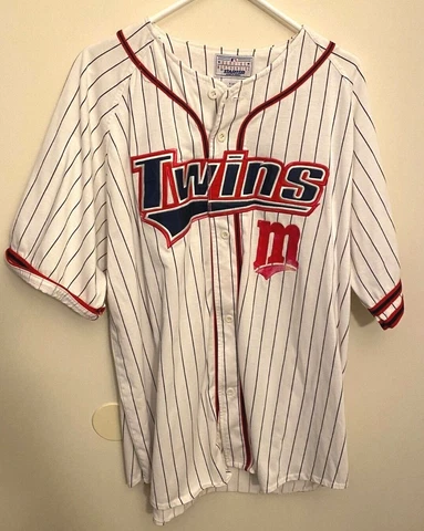 Starter MINNESOTA TWINS KIRBY PUCKETT #34 Men's Size XXL Striped MLB Jersey Cover