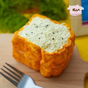 Soft Double-layer Toast Taba Squishy Toy for Stress Relief Gift in Cream - Picture 1 of 7