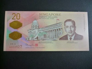 2019 Singapore Bicentennial Commemorative $20 Polymer Banknote UNC with Folder - Picture 1 of 4