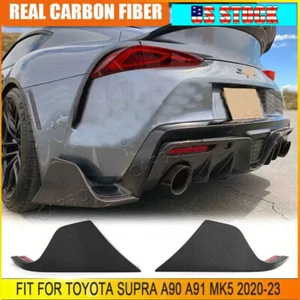 For 2020-23 Toyota Supra GR A90 REAL Carbon Rear Bumper Side Corner Aprons Spats - Picture 1 of 11