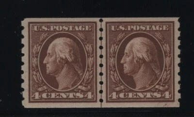 395 line pair w/PSAG cert  85 VF-XF OG lightly hinged nice color ! see pic ! - Image 1 of 2