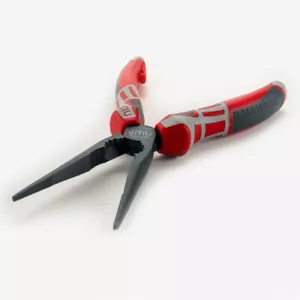 NWS 8" Chain Nose Pliers (Radio Pliers) - TitanFinish - SoftGripp, Tethered Atta - Picture 1 of 4