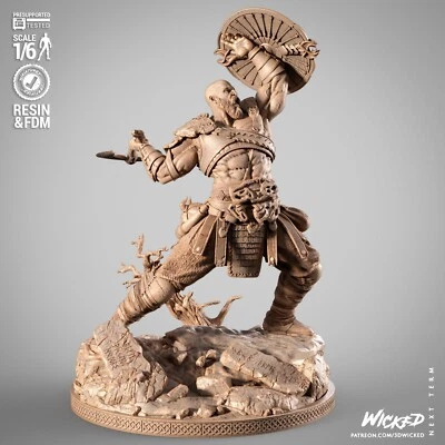 Kratos God Of War modello in resina kit da assemblare e dipingere FAN ART - Immagine 1 di 4