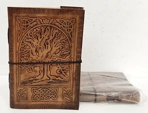 10x7" tree of life Diary leather notebook with strap closure for office lot of 2 - Picture 1 of 7