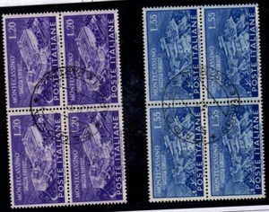 1951 République Italienne Abbaye De Montecassino Quartine Usagée - Imagen 1 de 1