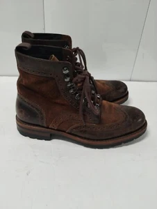 Frye George Adirondack w/Genuine Shearling Brown Leather Boots Men's Size 8.5 - Picture 1 of 11