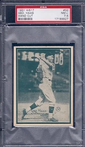 1931 W 517 # 32 George Haas Hand Cut PSA 7.5 - Picture 1 of 1