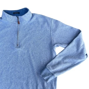Turtleson Men's Medium Quarter Zip Pullover Sweater Blue Cotton Blend Casual - Picture 1 of 8