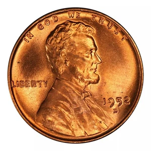 1952-D Lincoln Wheat Cent PCGS MS-67 RD CAC Bender Collection - Picture 1 of 4